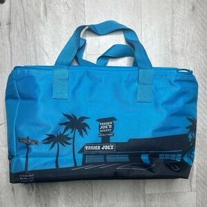 TRADER JOE'S Large 8 Gal Reusable Insulated Shopping Bag Cooler Blue Carry Tote